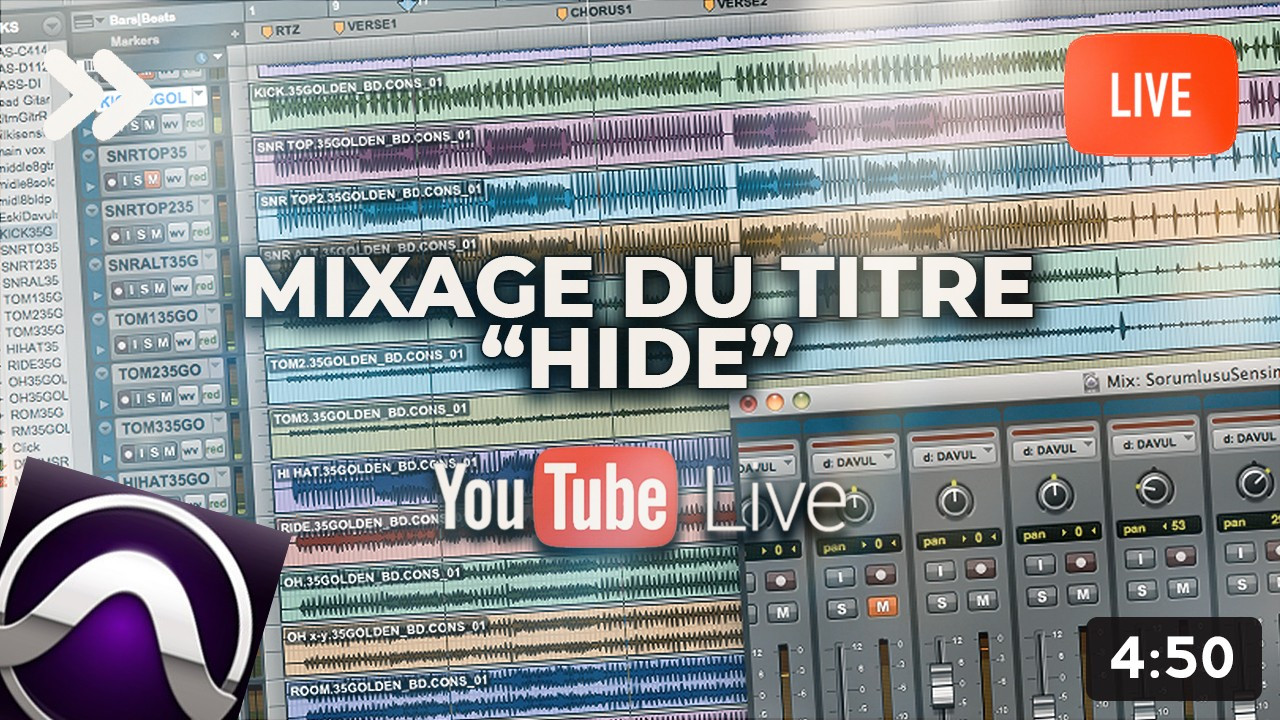 Mixage du titre "Hide" du groupe Leventon