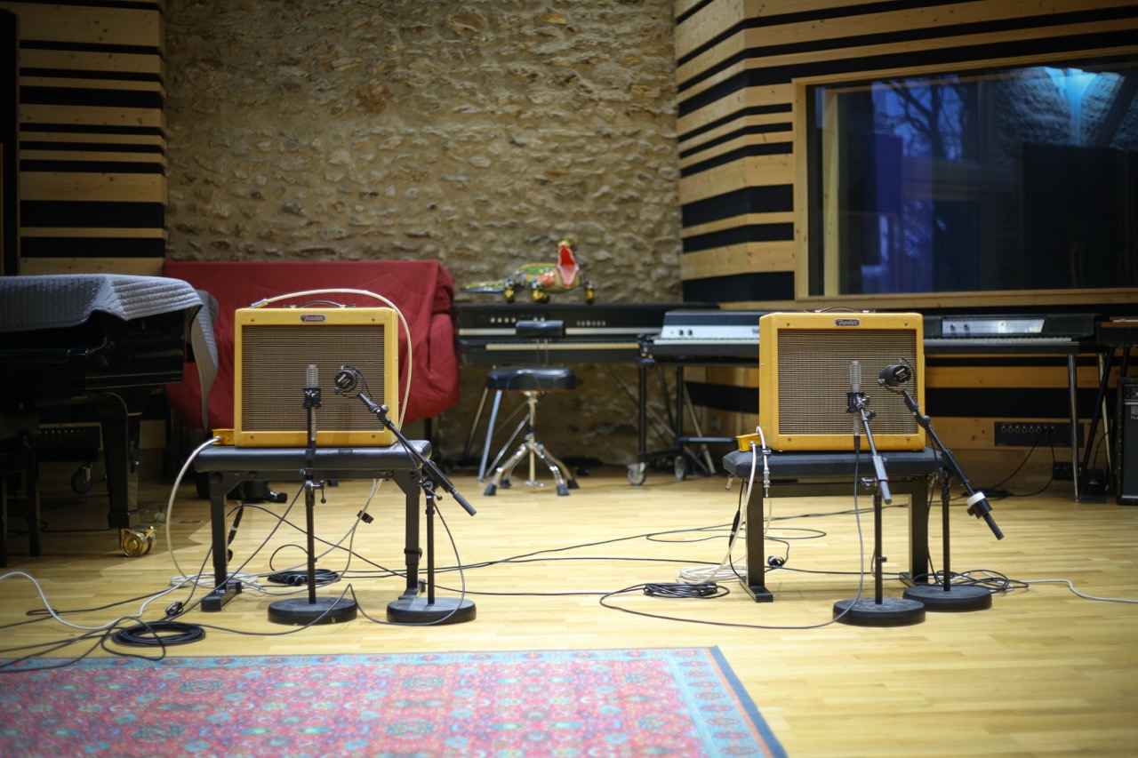 Prise de son de deux amplis guitares simultanément