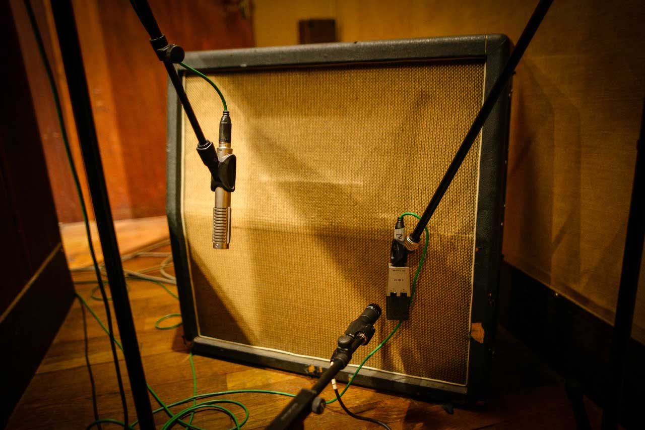 Prise de son d'un baffle 4x12 à Ferber