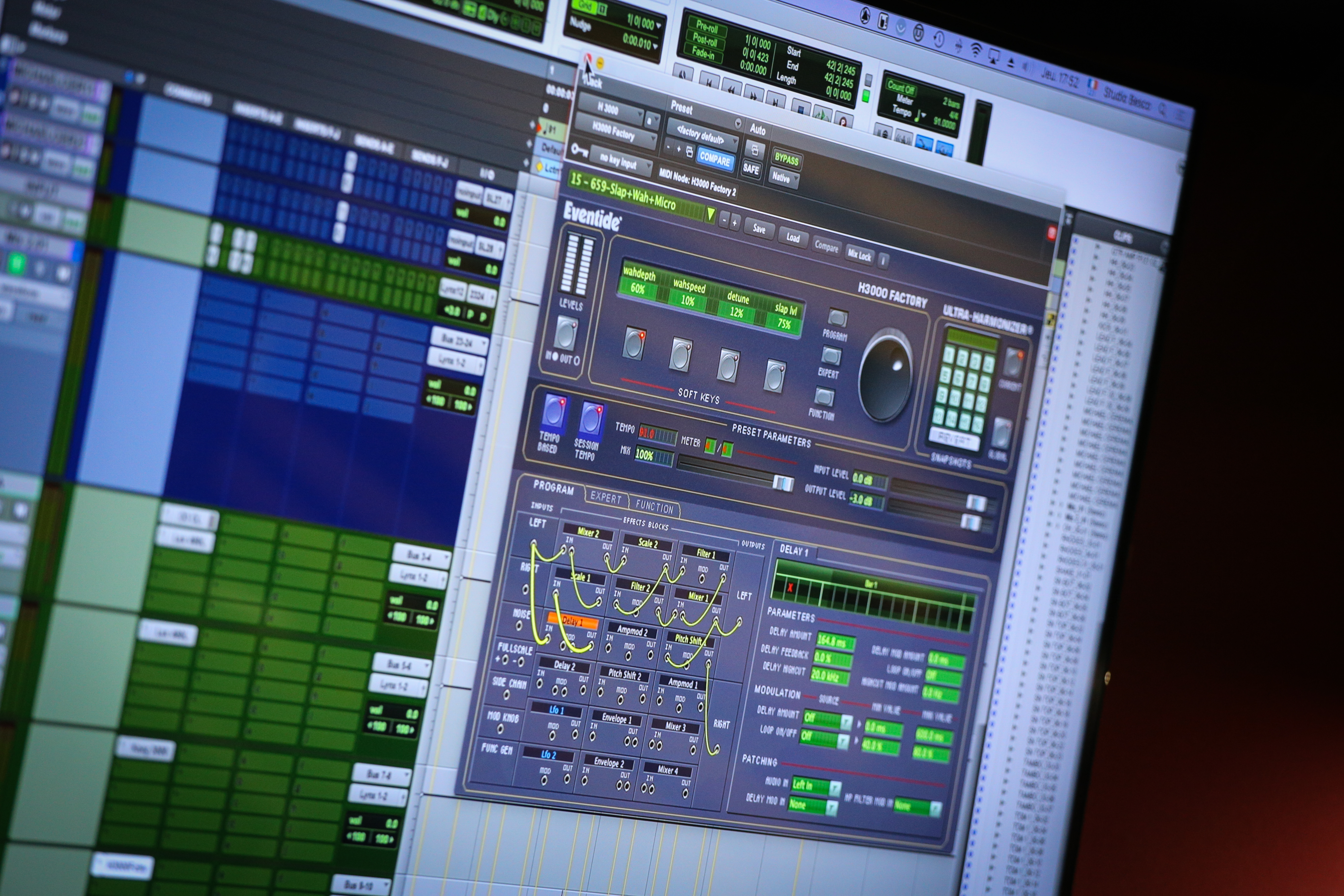 Session Pro Tools en cours de mixage